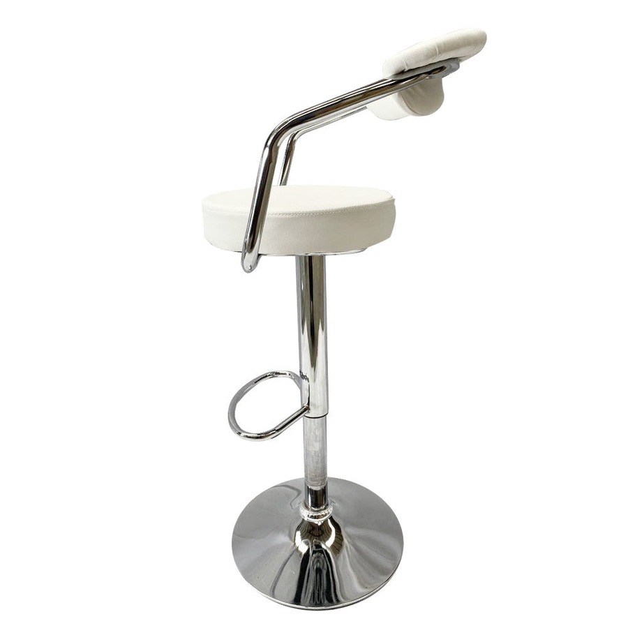 Foret Barstools 2x Bar Stools Gas Lift Swivel Stool Chairs Kitchen PU Leather Wh