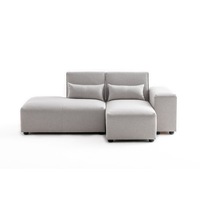 Foret 3 Seater Sofa Modular Corner Lounge Couch Fabric Left Chaise Ottoman Beige