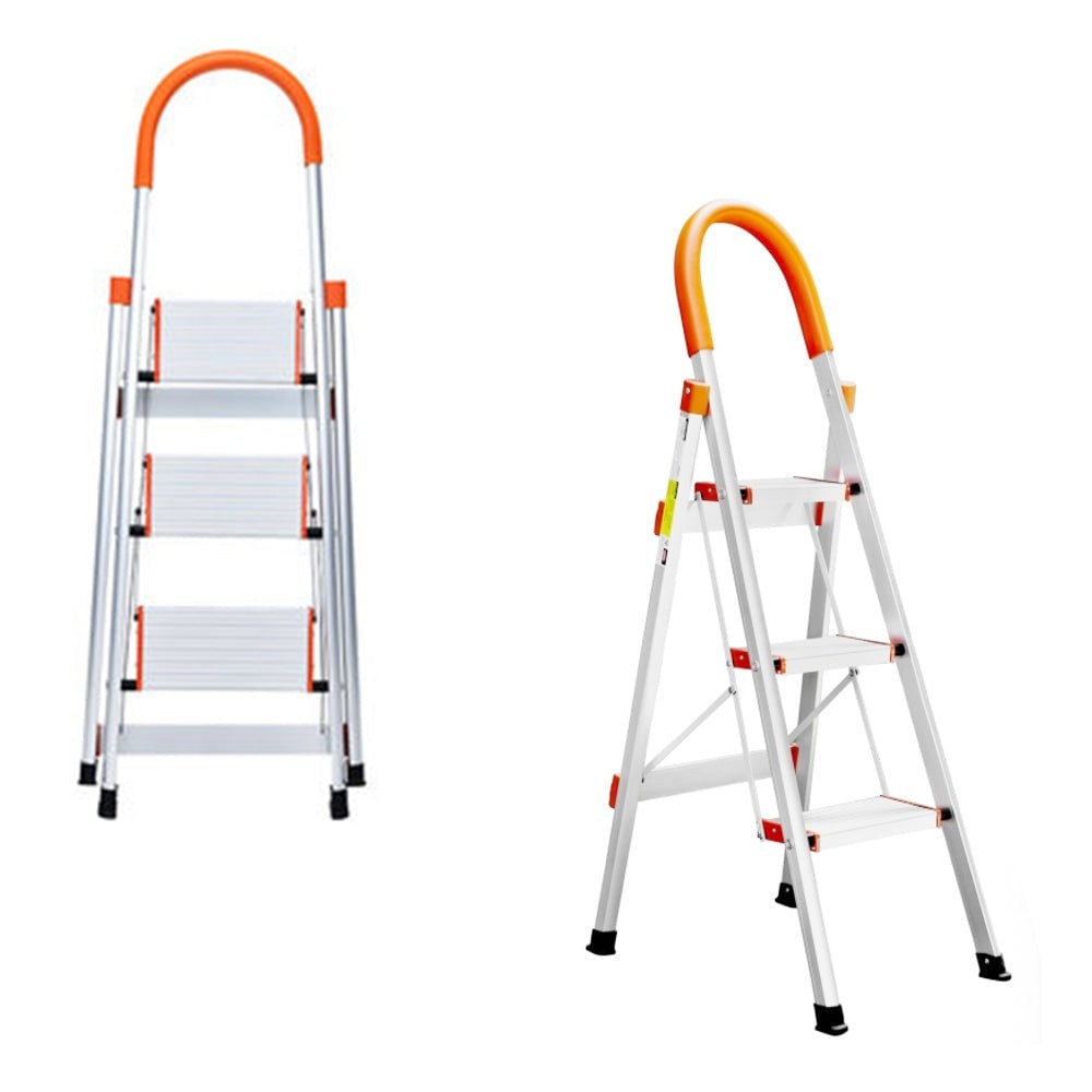 3 Step Aluminium Multi Purpose Folding Ladder Light Weight Non Slip Platform Salesbay
