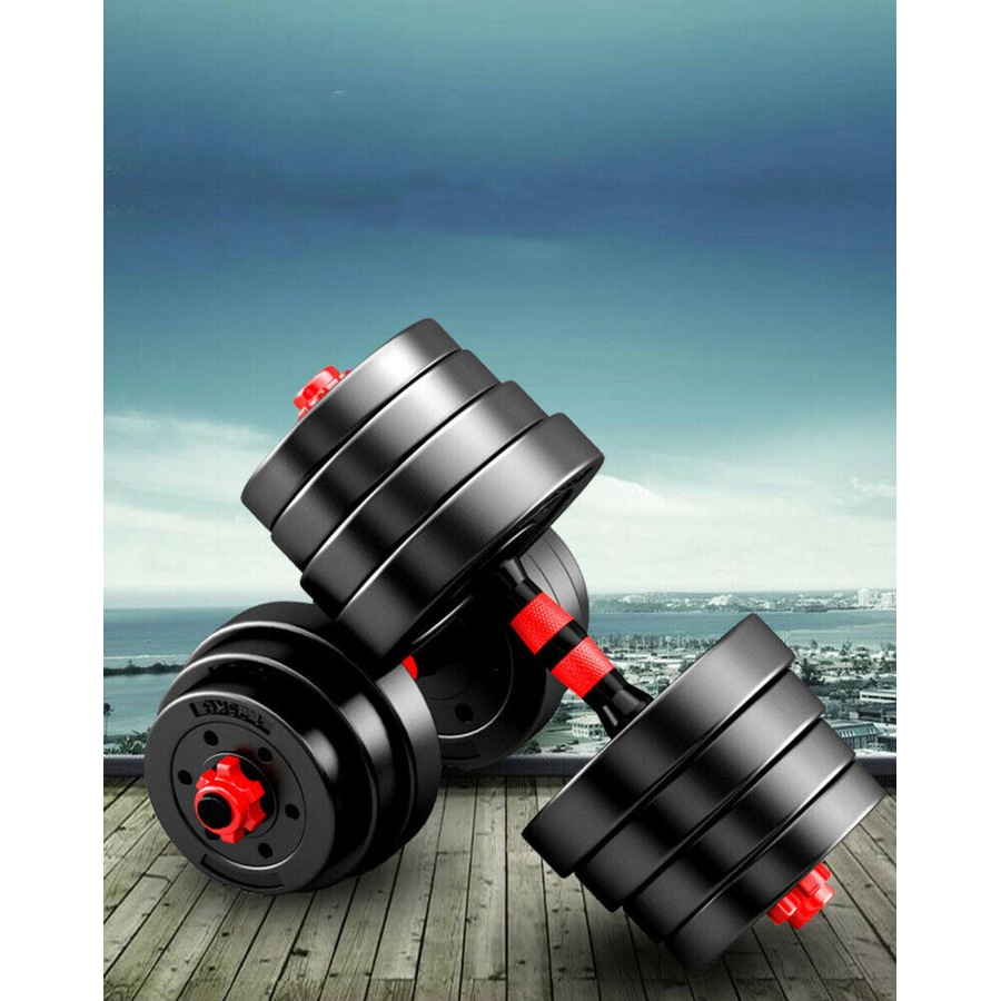 Fitness Master 30kg Adjustable Dumbbell Set Barbell Home Gym Workout
