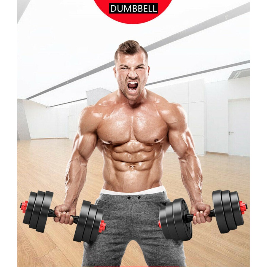 Fitness Master 30kg Adjustable Dumbbell Set Barbell Home Gym Workout
