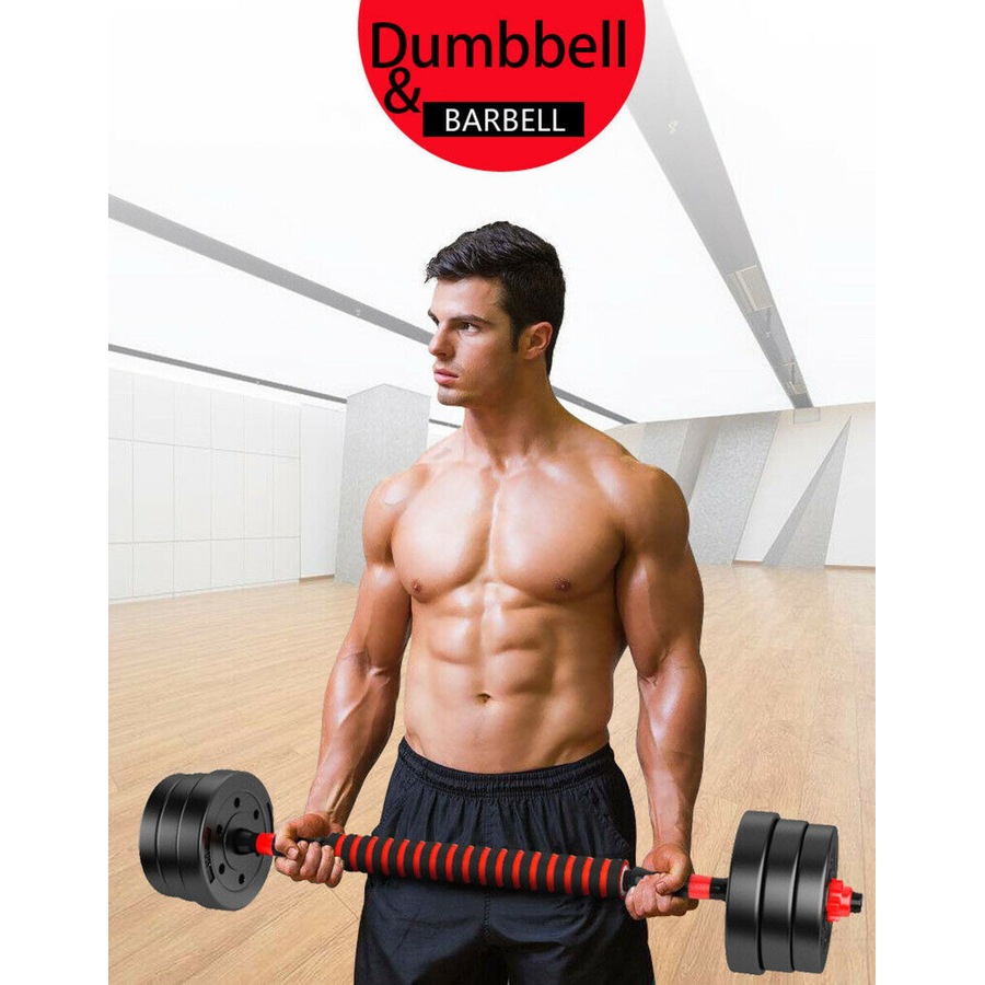 Fitness Master 30kg Adjustable Dumbbell Set Barbell Home Gym Workout