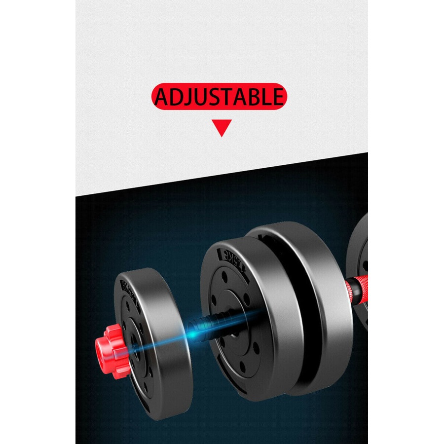 Fitness Master 30kg Adjustable Dumbbell Set Barbell Home Gym Workout