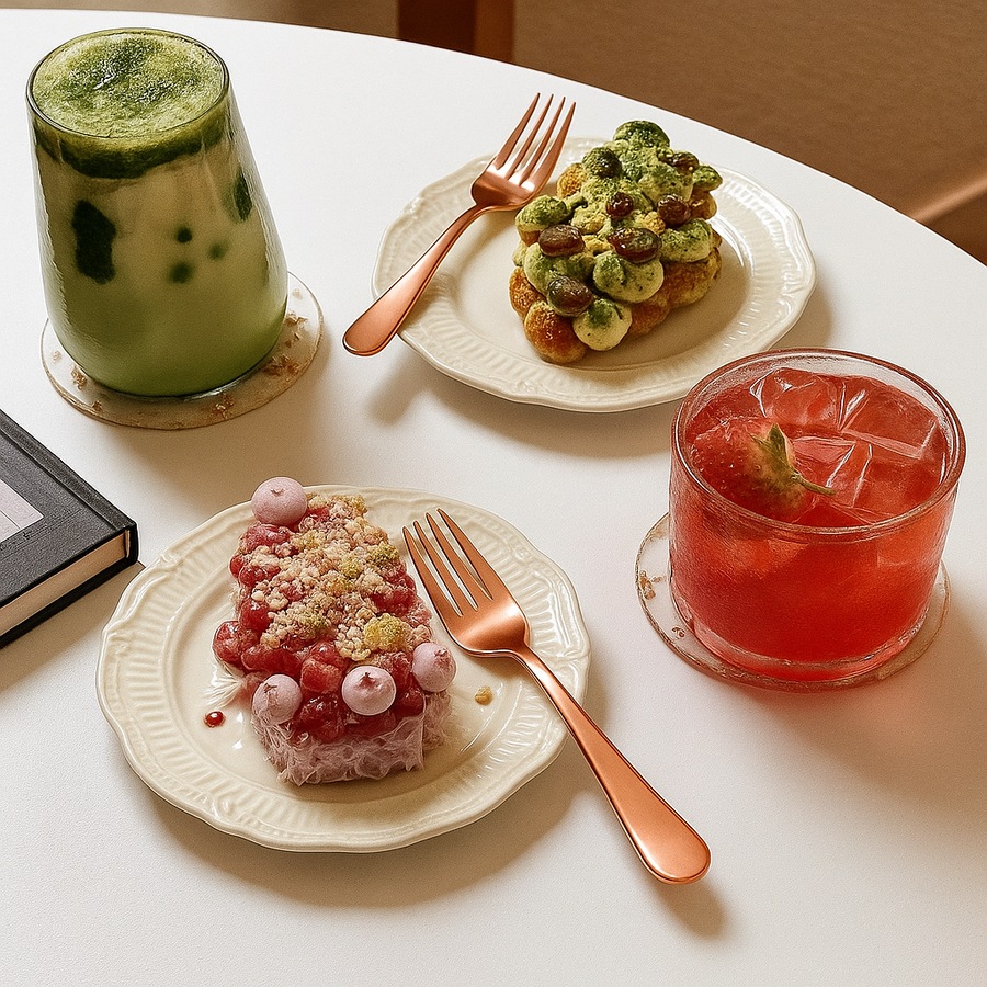 Cutlery Set Rose Gold 32 pcs Stainless Steel Knife Fork Spoon Stylish Teaspoon Kitchen