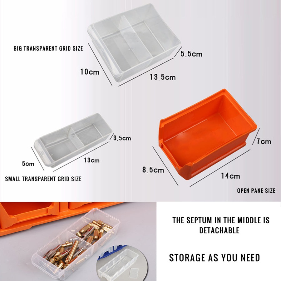 Parts Storage Organiser 39 Drawers Tool Organizer Box Dividers Garage Workshop Workstation