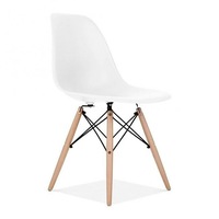 4x Replica Retro Dining Chairs Cafe Kitchen Beech (White Colour)