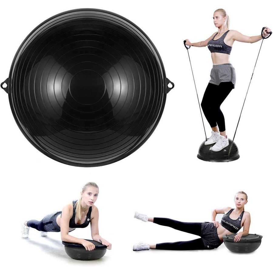 64cm Yoga Wave Speed Bosu Ball Semicircular Balance Thickened Beam Fitness Rehabilitation Training