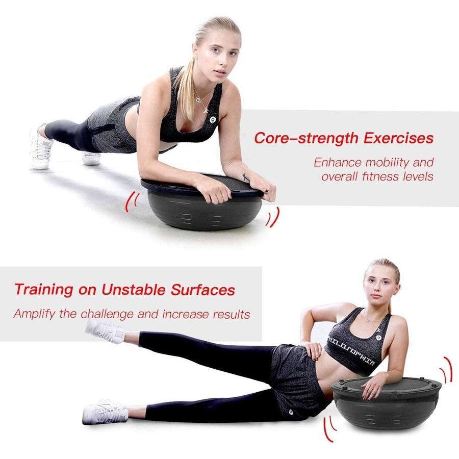 64cm Yoga Wave Speed Bosu Ball Semicircular Balance Thickened Beam Fitness Rehabilitation Training