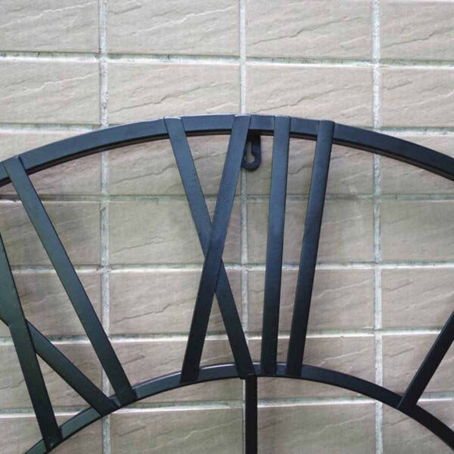 Salesbay 80cm Large Round Wall Clock Metal Industrial Vintage