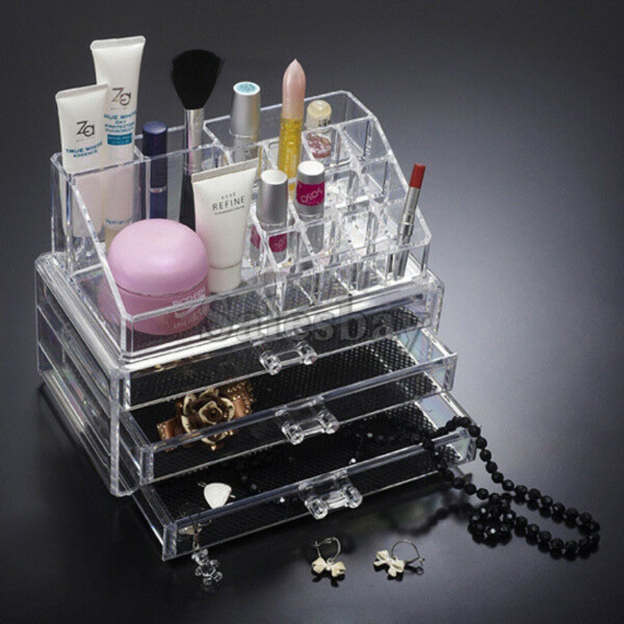 Makeup Cosmetic Organiser Organizer Drawers Jewellery Box Storage Clear Acrylic