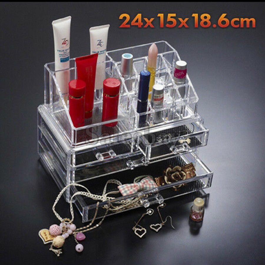 Makeup Cosmetic Organiser Organizer Drawers Jewellery Box Storage Clear Acrylic