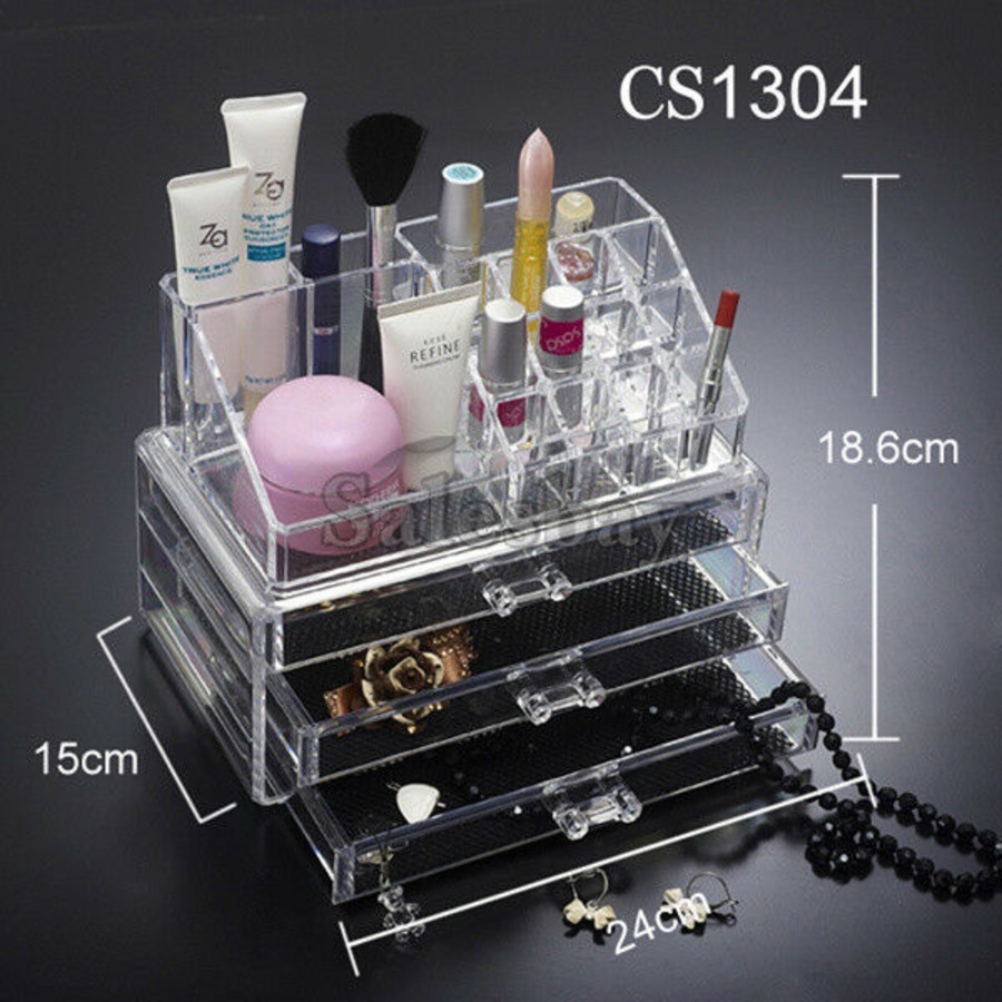 Makeup Cosmetic Organiser Organizer Drawers Jewellery Box Storage Clear Acrylic