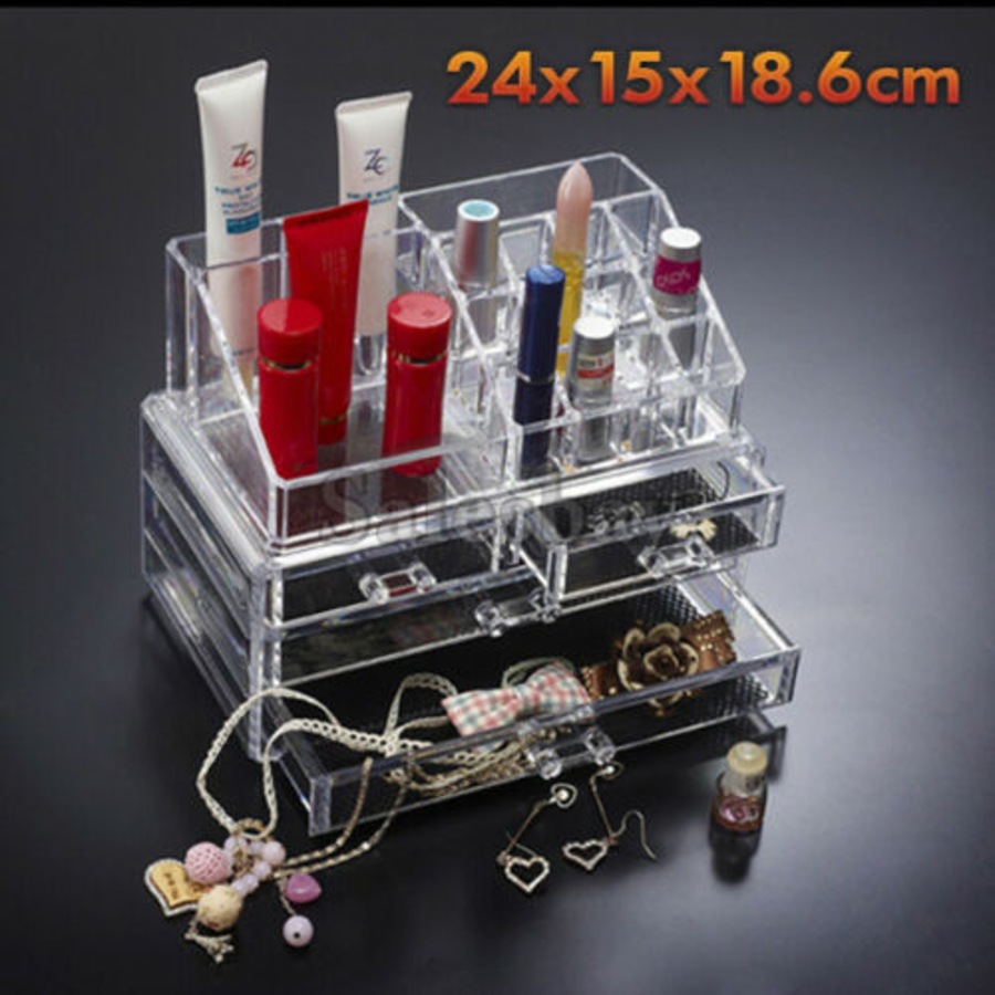 Makeup Cosmetic Organiser Organizer Drawers Jewellery Box Storage Clear Acrylic