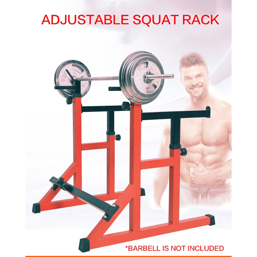 Fitness Master Adjustable Squat Rack Barbell Bench Press Stand Home Gym Weight Training
