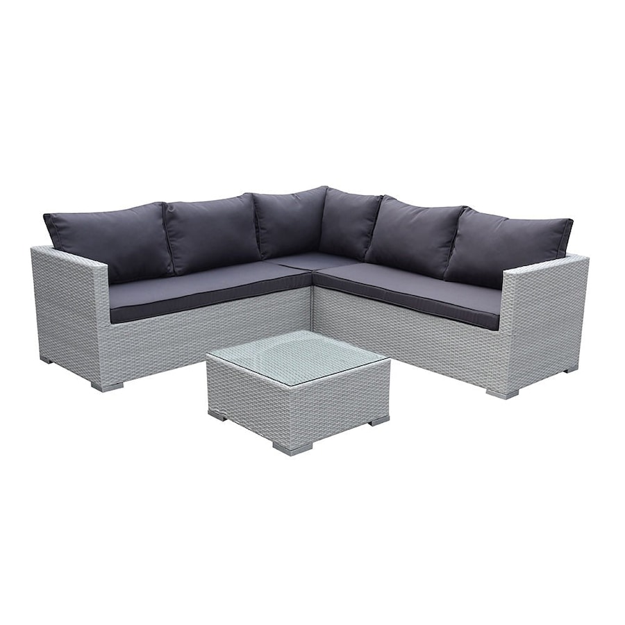 Elora 4pc Outdoor Rattan Corner Sofa Set Patio Garden Furniture w/ Table