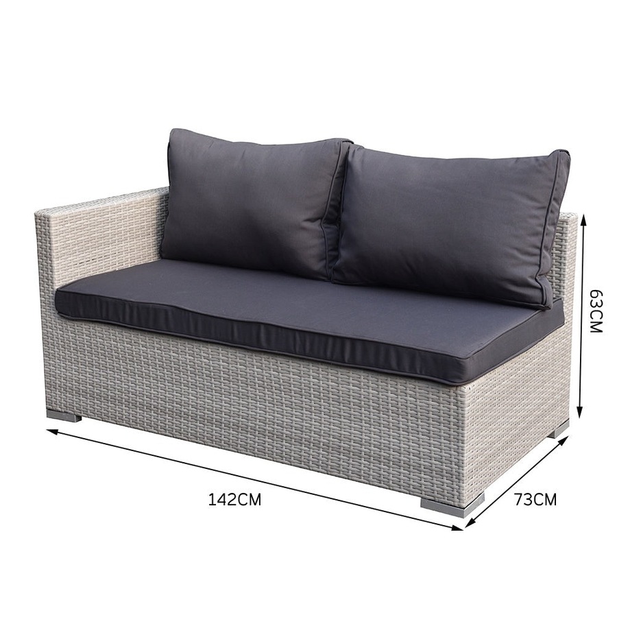 Elora 4pc Outdoor Rattan Corner Sofa Set Patio Garden Furniture w/ Table