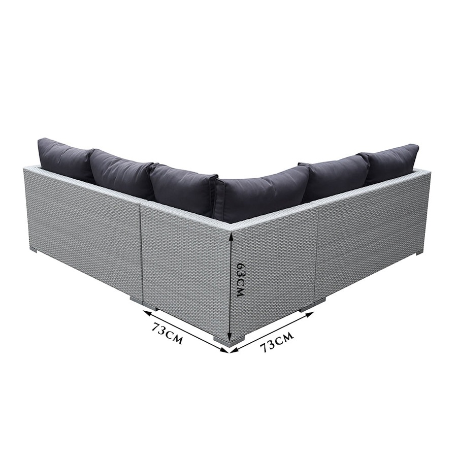 Elora 4pc Outdoor Rattan Corner Sofa Set Patio Garden Furniture w/ Table