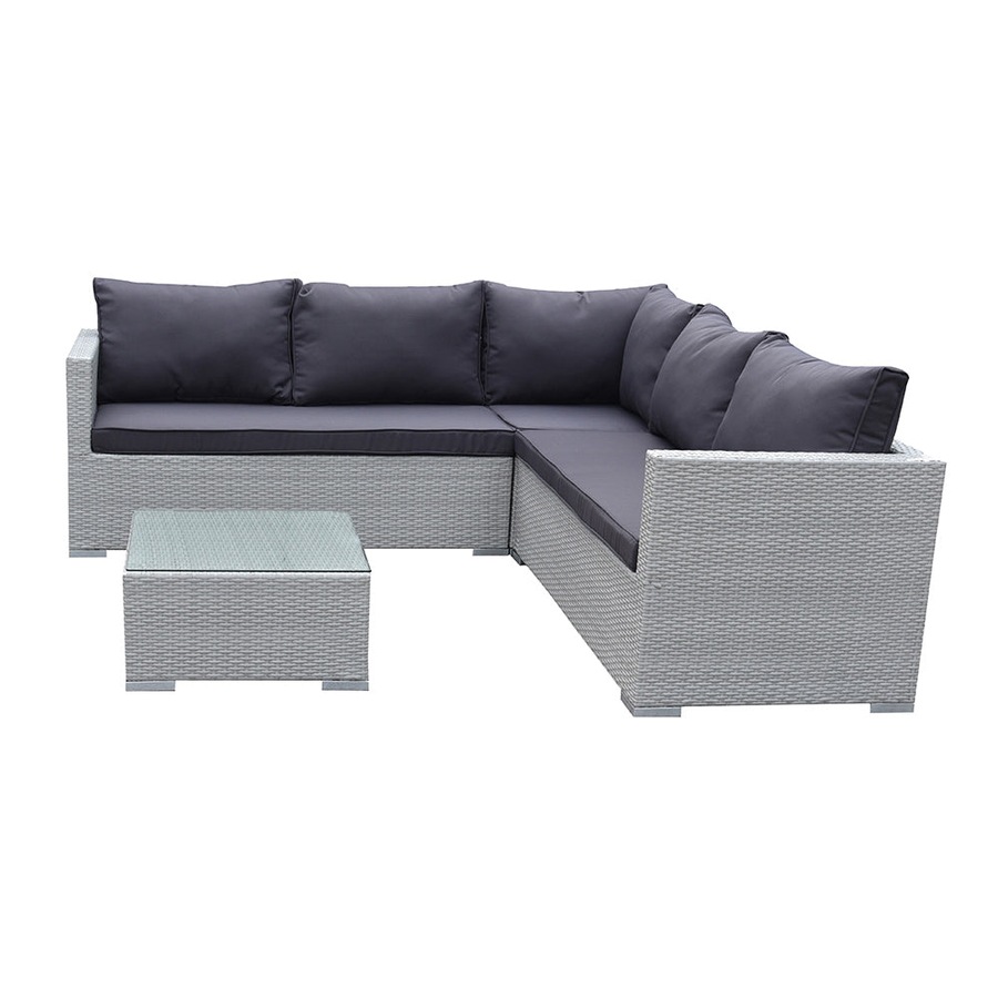 Elora 4pc Outdoor Rattan Corner Sofa Set Patio Garden Furniture w/ Table