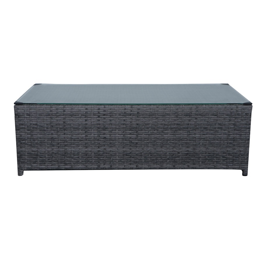 Elora 6pc Outdoor Rattan Wicker Sofa Set with Cushions Glass Table for Patio