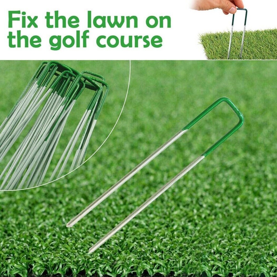 Elora Artificial Grass Pins 200pcs U Tent Pegs Synthetic Fake Lawn Weedmat Turf Fastening