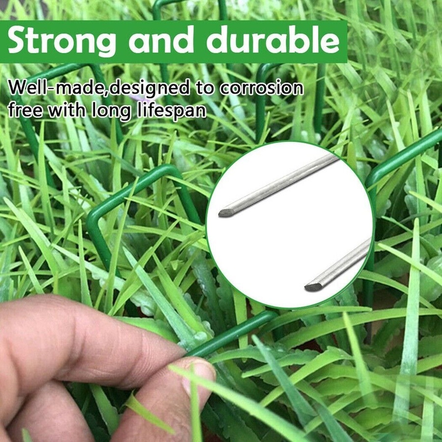 Elora Artificial Grass Pins 200pcs U Tent Pegs Synthetic Fake Lawn Weedmat Turf Fastening