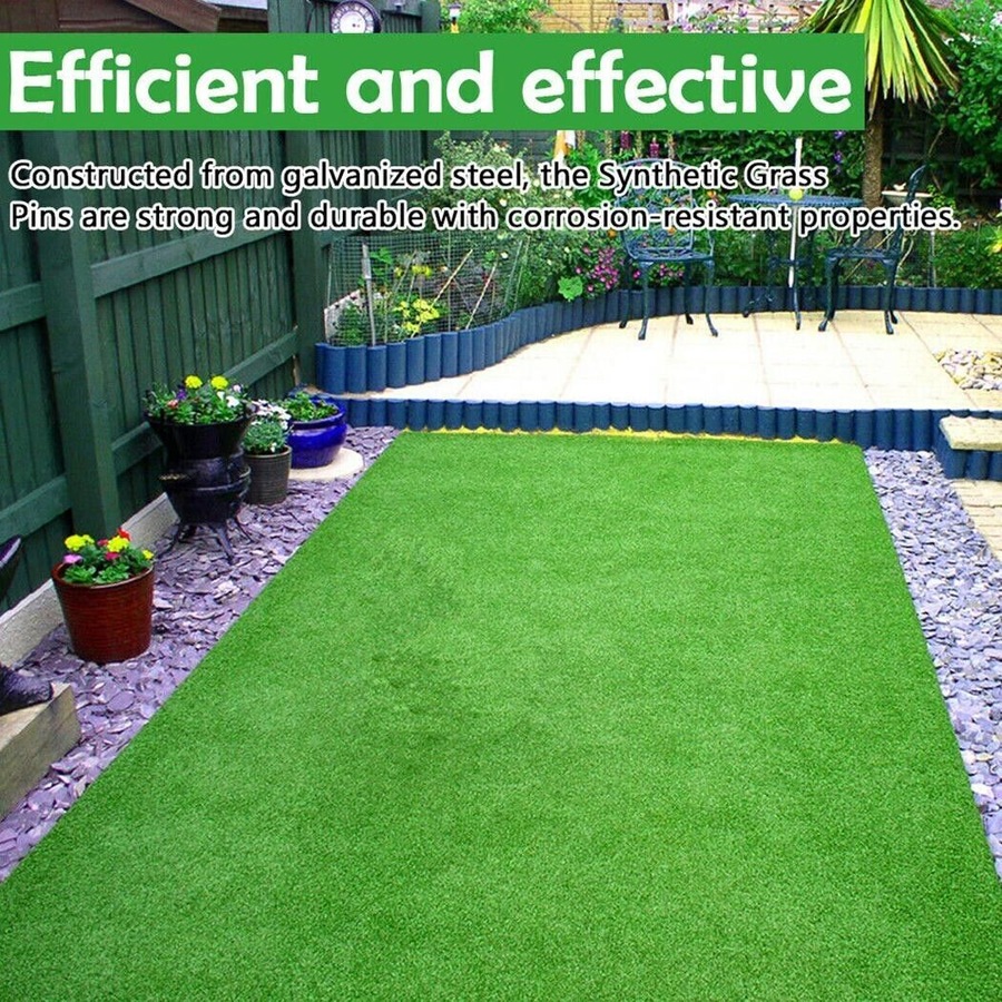 Elora Artificial Grass Pins 200pcs U Tent Pegs Synthetic Fake Lawn Weedmat Turf Fastening