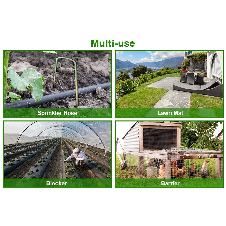 Elora Artificial Grass Pins 200pcs U Tent Pegs Synthetic Fake Lawn Weedmat Turf Fastening