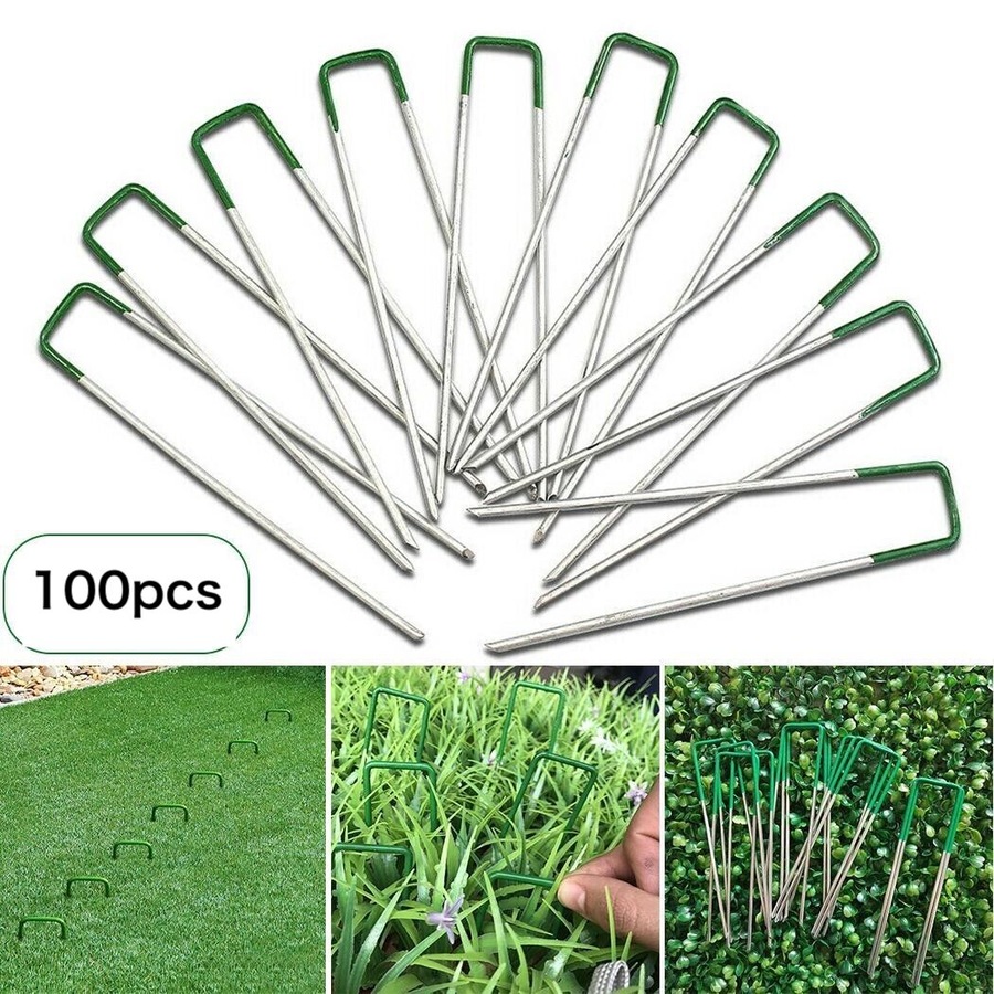 Elora Artificial Grass Pins 200pcs U Tent Pegs Synthetic Fake Lawn Weedmat Turf Fastening