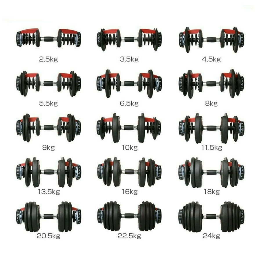 Fitness Master 24kg Single Adjustable Dumbbell Dial Home Gym Fitness Weight
