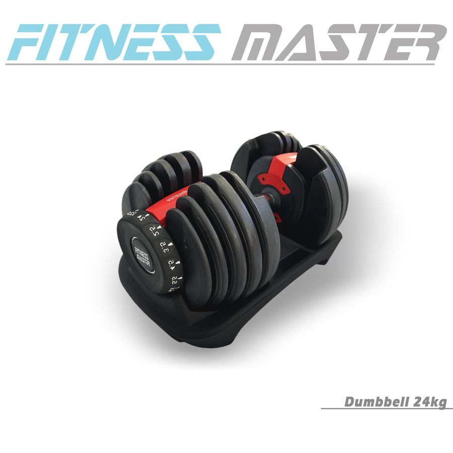 Fitness Master 24kg Single Adjustable Dumbbell Dial Home Gym Fitness Weight