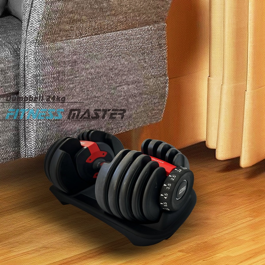 Fitness Master 24kg Single Adjustable Dumbbell Dial Home Gym Fitness Weight