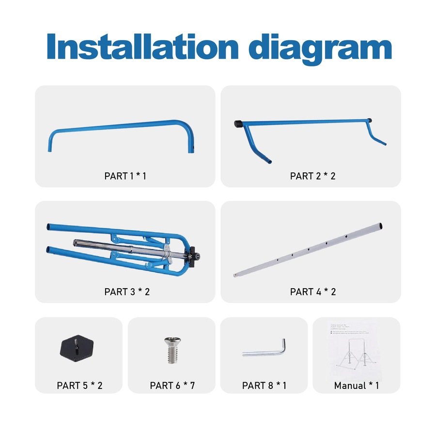 FITNESS MASTER Kids Gymnastics Bars Training Horizontal Bar Monkey Kip Bar Blue