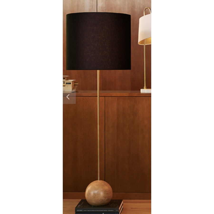 Floor Lamp Stand Reading Gold Metal Wood Black Modern Lighting Decoration Home Decor