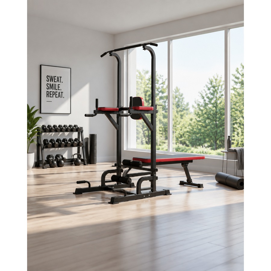 Buy Fitness Master Gym Bench Foldable Dip Tower Bar Chin Push Pull Up ...