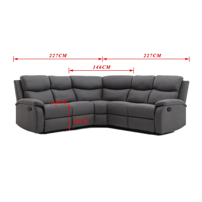 Buy Foret 5 Seater Sofa Corner Lounge Recliner Footrest Bed Chaise ...