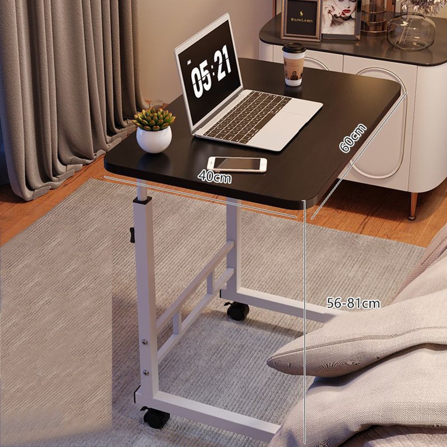 Foret Mobile Laptop Bedside Study Desk Laptop Stand Adjustable Portable Black