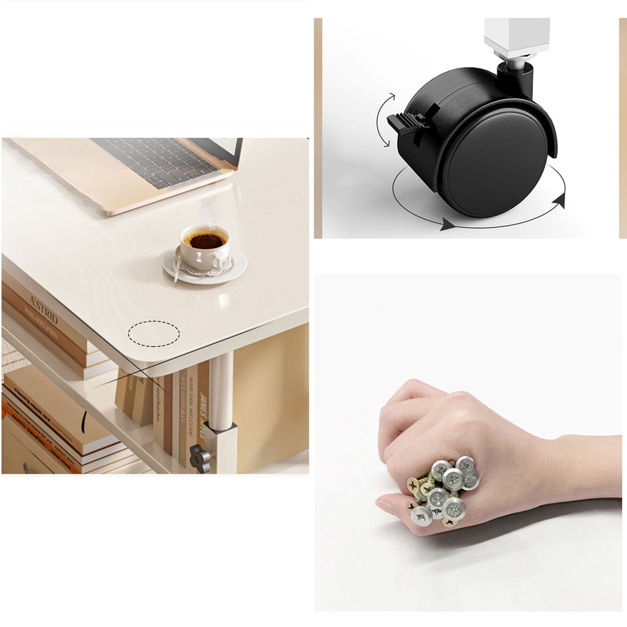 Foret Mobile Laptop Bedside Study Desk Laptop Stand Adjustable Portable Black