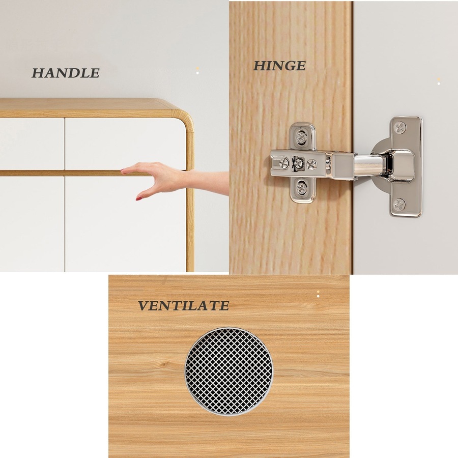 Foret Shoe Cabinet Shelf Modern Large Storage Cupboard 2 Drawers 120cm White