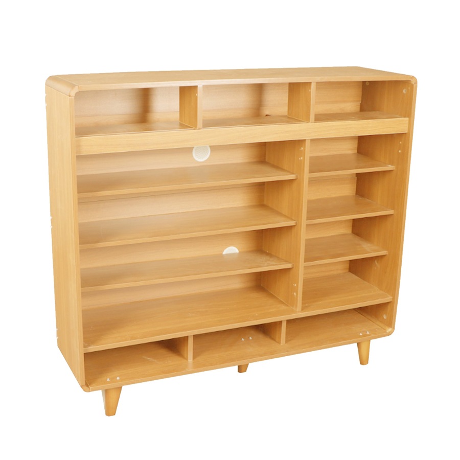 Foret Shoe Cabinet Shelf Modern Large Storage Cupboard 2 Drawers 120cm White