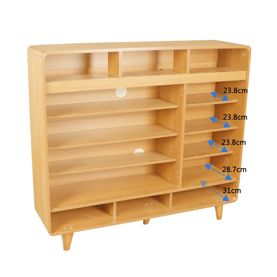 Foret Shoe Cabinet Shelf Modern Large Storage Cupboard 2 Drawers 120cm White