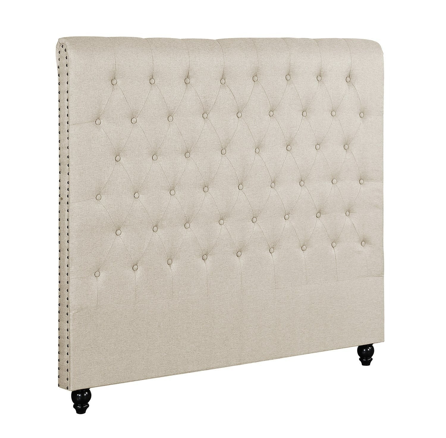 Foret Bed Head King Size Upholstered Headboard cream Bedhead Frame