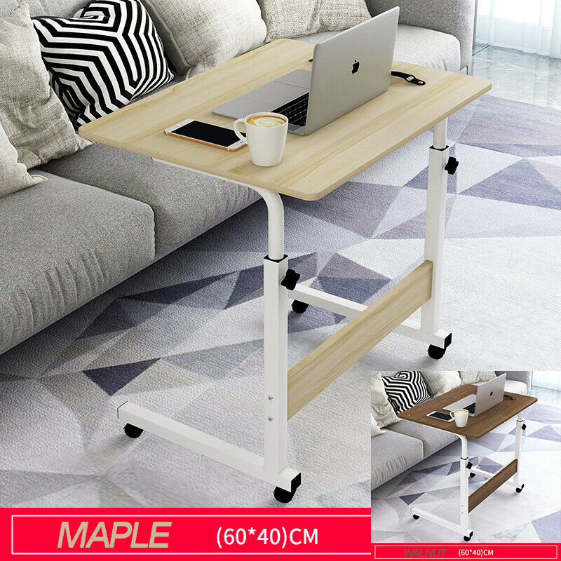 Buy Laptop Table Stand Mobile Wooden Adjustable Height Desk Study 