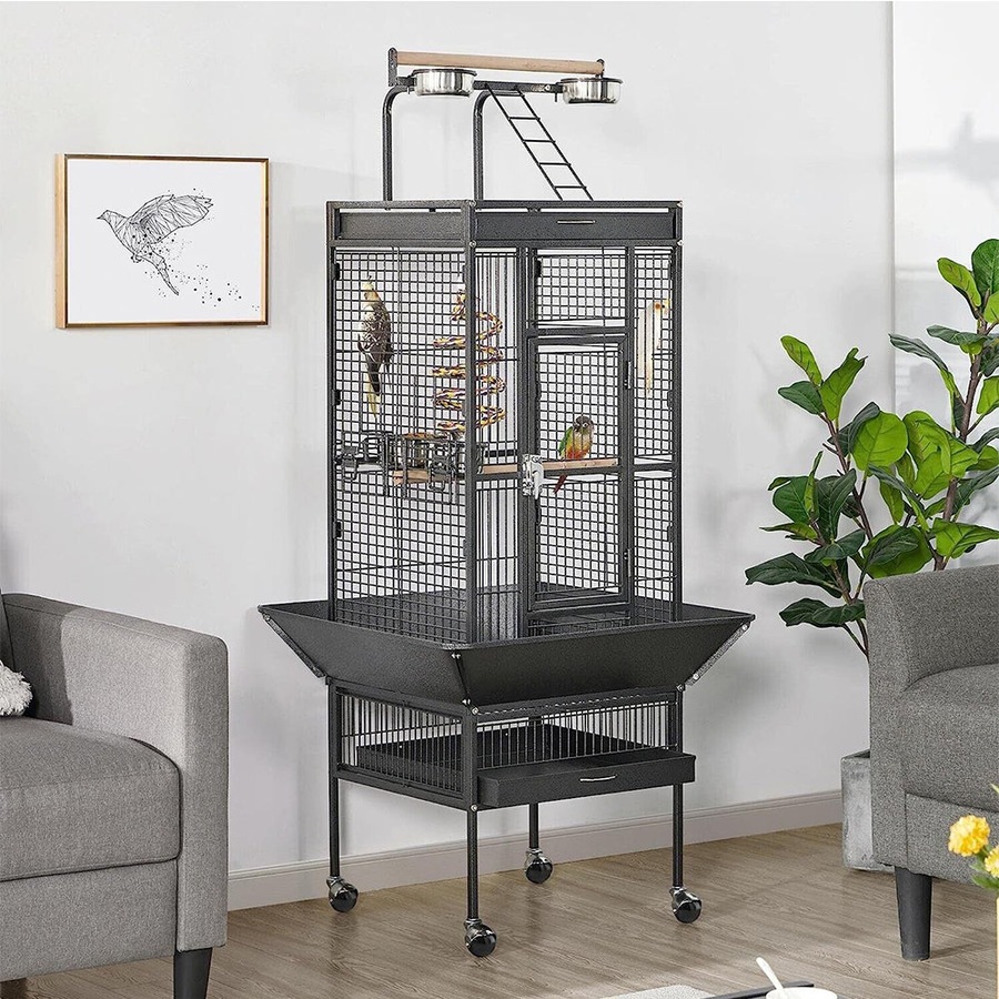 Buy Large Playtop Parrot Aviary Bird Cages Birdcage w/ Rolling Stand ...