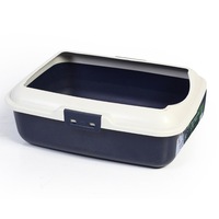Salesbay Large Quality Pet Cat Kitty Litter Pan Tray Box With Rim 50X40X16cm