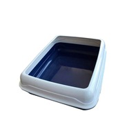 Large Quaity Pet Cat Kitty Litter Pan Tray Box With Rim 56X44X15cm
