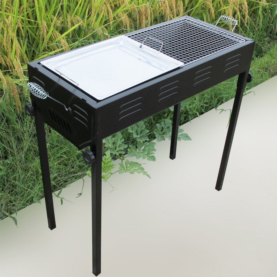 Large Size Portable Hibachi Outdoor BBQ Barbecue Grill Sets Charcoal Picnic Hiking Party Festival Camping