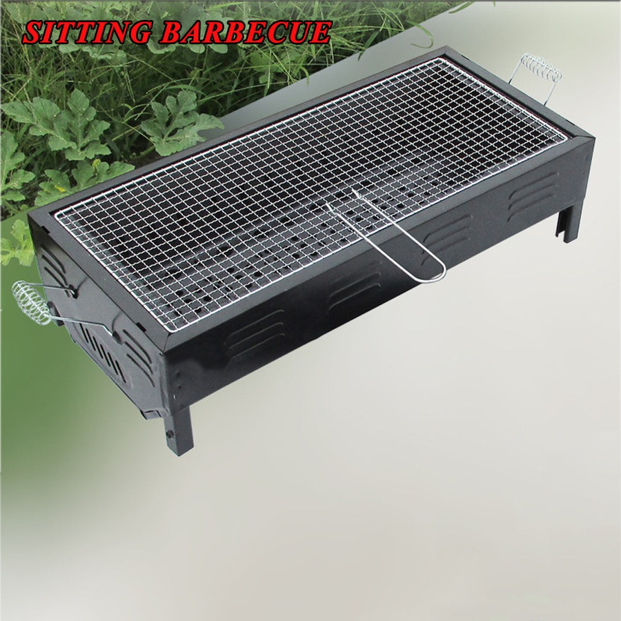 Large Size Portable Hibachi Outdoor BBQ Barbecue Grill Sets Charcoal Picnic Hiking Party Festival Camping