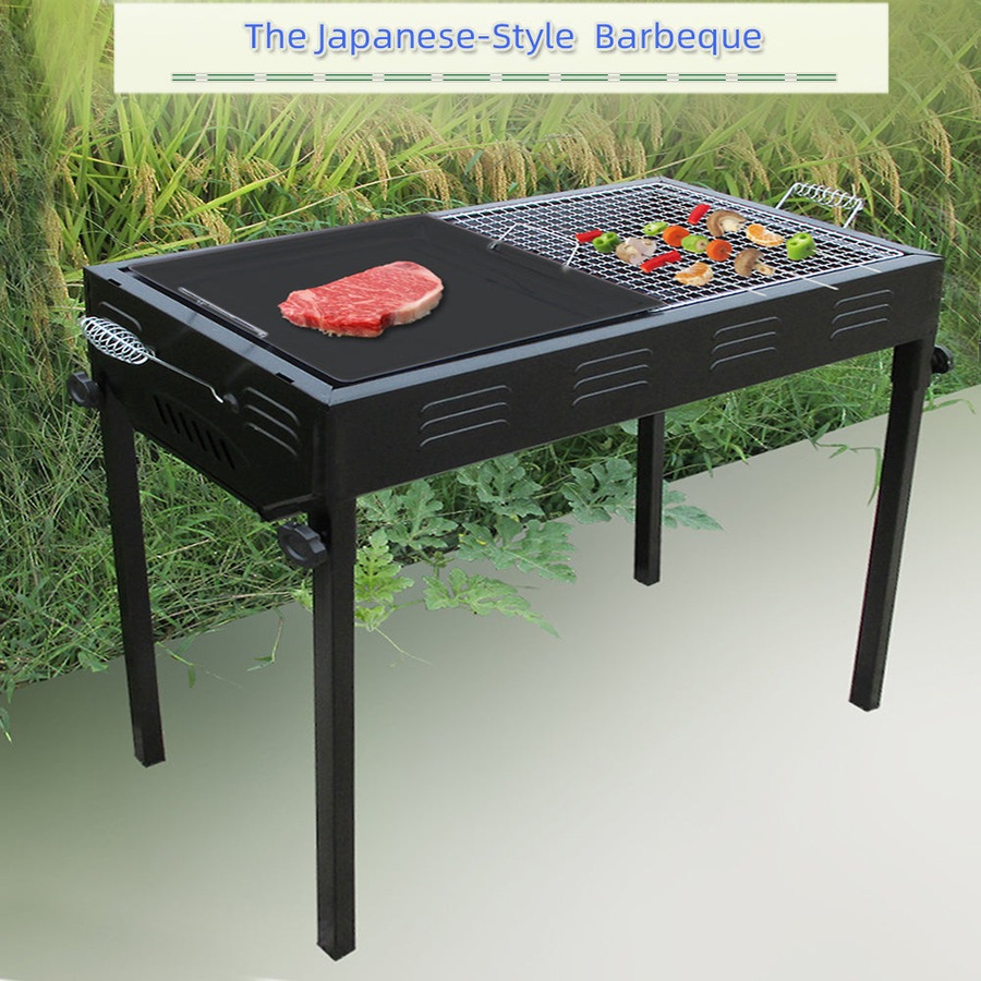 Large Size Portable Hibachi Outdoor BBQ Barbecue Grill Sets Charcoal Picnic Hiking Party Festival Camping
