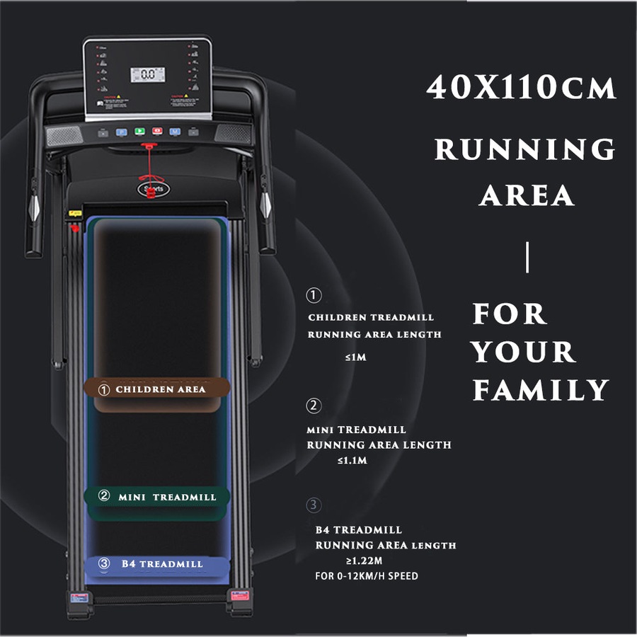 Fitness Master Multi-functional 3 Slope Folding Shock Absorbing black Electric Treadmill