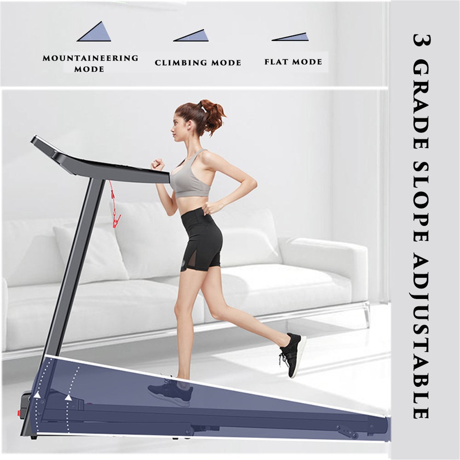 Fitness Master Multi-functional 3 Slope Folding Shock Absorbing black Electric Treadmill